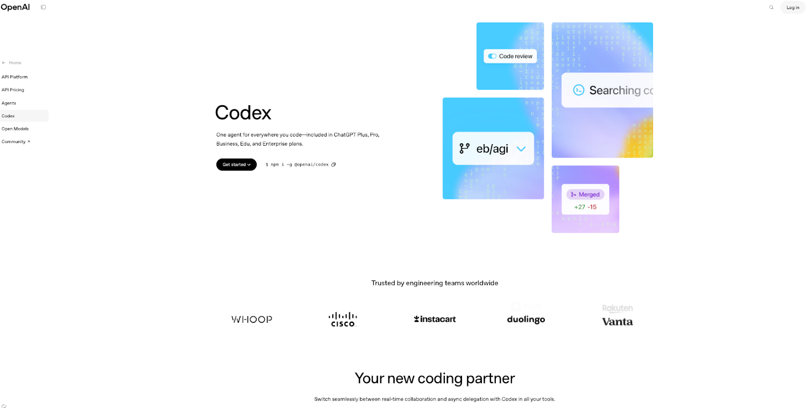 Codex webpage